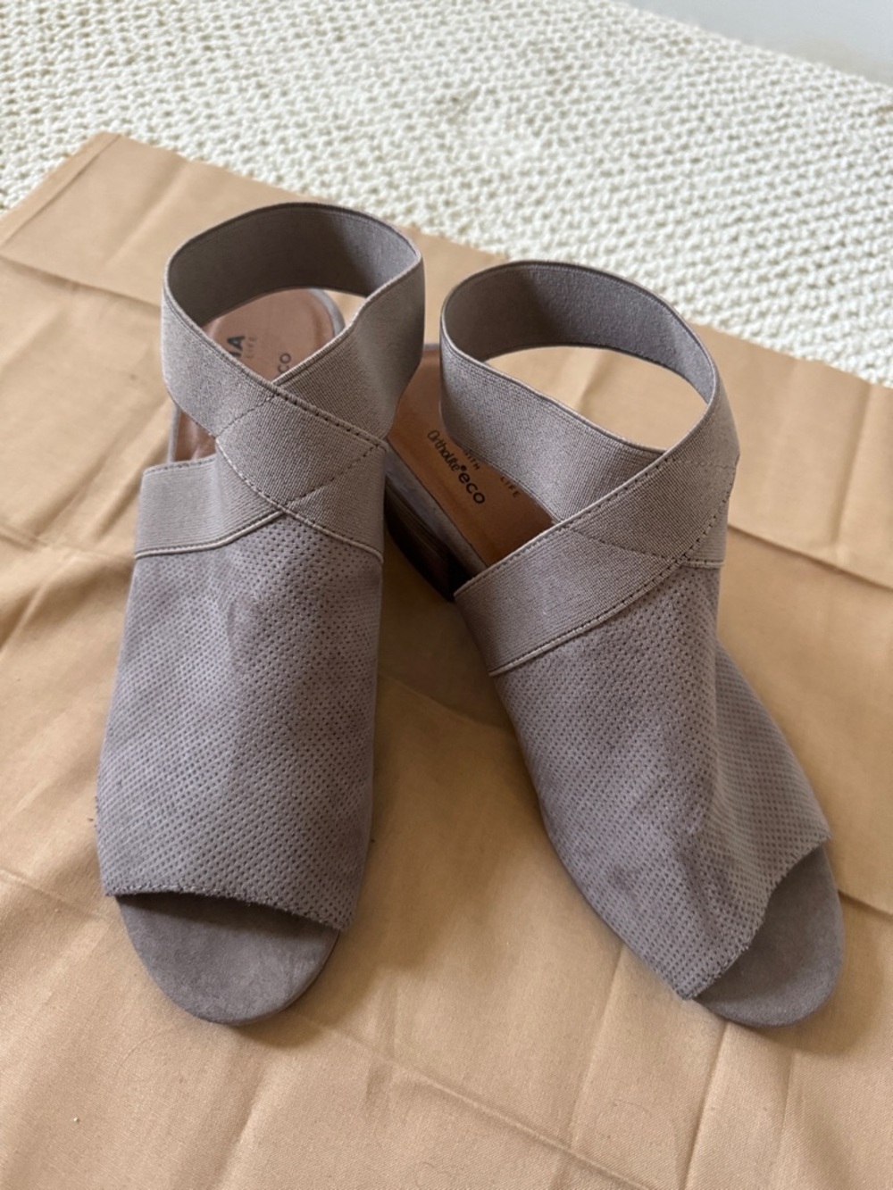 Sonoma Taupe Crisscross Open-Toe Sandals
